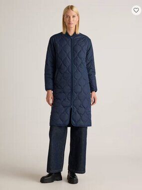 Quince Featherless Quilted Long Puffer Coat Admiral Small New With Tags